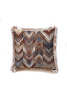 Kahverengi Geometrik Design Yastık (Dolgu Boncuk Elyaf, Uluslararası Yıkama Ve Solmama Sertifikası)