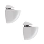 2 Adet Pelikan Plastik Cam Raf Tutucu Etejer Beyaz Kırılmaz