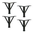 4 Adet Firkete Ayak Metal 20 cm Mat Siyah Mobilya Koltuk Ayağı 