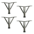 4 Adet Firkete Ayak Metal 20 cm Krom Mobilya Koltuk Ayağı 