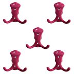 5 Adet Plastik Pembe Mobilya Dolap Askı Portmanto Askısı 