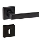 Doğanlar Karma Lüx Kare Rozetli Kapı Kolu Mat Siyah Oda