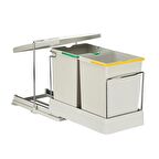 Pelikan 21550 Raylı Dolap İçi Çöp Kovası 14 + 14 lt ( Çift Kovalı )