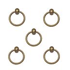 5 Adet Halka Sarkaç Antik Sarı Tek Vidalı Mobilya Kulp Düğme