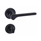 Doğanlar Anka Lüx Rozetli Kapı Kolu Mat Siyah Wc