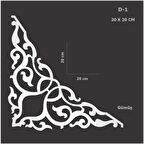 D-1 Gümüş 20 x 20 cm Sibu Aynalı Pleksi Mobilya Dolap Süsü