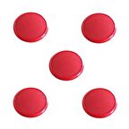 5 Adet Çocuk Odası Tekli Düğme Mobilya Kulp Çap 55 mm Kırmızı