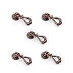 5 Adet Lale Sarkaç Tek Vidalı Eskitme Antik Bakır Düğme Mobilya Kulp