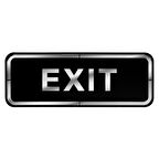 Abs Lüx Çift Katlı Yönlendirme Levhası Siyah-Gümüş Exit 