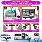 Uzaktan izlemeli 4 Kameralı Wifi 320 GB Harddisk 7 inç Ekranlı Araç Kamera Seti