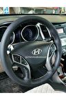 Hyundai Elentra Uyumlu Deri Dikmeli Direksiyon Kılıfı Soft Gri Ipli 38×10.5cm