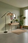 Lotus Yaprak Lambader Eskitme Detaylı Siyah Metal Dekoratif Antre Salon Oturma Odası Ve Yatak Odası Lambası