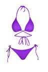 Beria Kadın Çapraz Bağlama Detaylı Üçgen İpli Mor Bikini Takımı