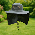 Ense korumalı fötr şapka yazlık şapka fötör fötür fötr şapka ya plaj havuz göl park bahçe yürüyüş doğa şapkası 