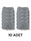 Pamuklu Likralı Erkek Boxer 10'lu Paket