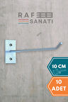 10 Adet Duvar Kancası 10 Cm Duvar ve Suntaya Monte Askı Vidalı Kanca Raf Kancası Raf Askısı Aksesuar