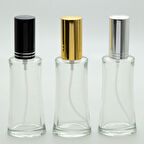 20 ADET BOŞ CAM PARFÜM ŞİŞE, 50 ML, EYFEL MODEL, ŞEFFAF, PLASTİK VALF, METAL KAPAK