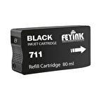 Feyink® HP 711 Black (K) Orijinal Mürekkep Dolumlu Feyink Kartuş 80 ml Siyah