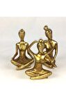 Gold Renk Yogacı Kız 3lü Biblo