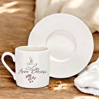  🌸✨ Anne Kahvesi Desenli Hediyelik Tekli Türk Kahve Fincanı - Porselen 100 ml ✨🌸