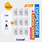 F113 Antibakteriyel Köpük Sabun 1000 ml 9 Adet + F210 Fomex Köpük Sabun Aparatı 1000 ml