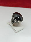 Siyah Taşlı Gümüş Erkek Yüzük