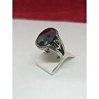 Siyah Taşlı Gümüş Erkek Yüzük