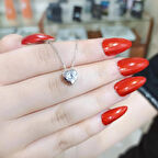 Minimal Kalp Figürlü Gümüş Kadın Kolye