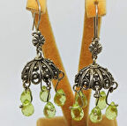 Abajur Tasarımlı Topaz Taşlı Otantik Gümüş Küpe