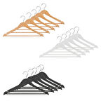 Microcase Ahşap Görünümlü Plastik Elbise Askısı A Kalite 10 adet  SİYAH AL4493