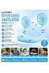 F3 Boyun Askılı Vantilatör Serinletici Fan Çift Fan Tasarımlı Boyunluk Vantilatör 3 Kademe Hız Ayarlı Şarjlı Mini Klima Pervane