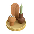 Modern Tasarımlı Dekoratif Mumluk Seti