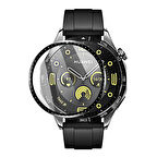 Forzacase Huawei Watch GT 4 46mm için Çerçeveli Tam Kaplayan 3D Pet Ekran Koruyucu Film - FC016