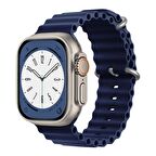 Forzacase Apple Watch Ultra 2 49mm Uyumlu Oluklu Ocean Silikon Kordon Kayış - FC007