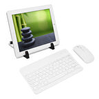 Forzacase Samsung Galaxy Tab S10 FE uyumlu Bluetooth Kablosuz Klavye Mouse + Tablet Standı - FC1088