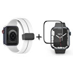 Forzacase Apple Watch Ultra Uyumlu Manyetik Tokalı Silikon Kordon Kayış + Ekran Koruma Filmi - FC272