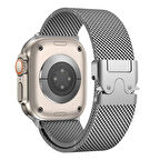 Forzacase Apple Watch Ultra 2 49mm ile uyumlu Mekanizmalı Metal Hasır Kordon Kayış - FC864