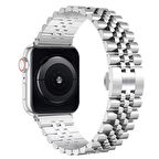 Forzacase Apple Watch Ultra 49mm ile uyumlu Rolex Tasarım Metal Kordon Kayış - FC878