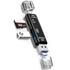 Forzacase USB 3.0 Type-C Micro USB Kart Okuyucu 5in1 USB OTG Micro SD/TF Çevirici - FC983