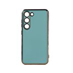 Forzacase Samsung Galaxy S23 Plus uyumlu Luxury Serisi Altın Çerçeveli Silikon Kılıf