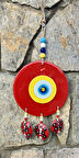Uğur Böcekli Kırmızı Nazar Boncuğu Seti Balkon Bahçe Duvar Süsü
