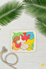 Ahşap Renkli Kuşlar 12 Parçalı Puzzle