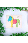 Ahşap At Figürlü 4 Parça Puzzle