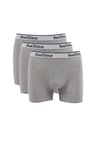 Erkek Pamuk Likra Slim Fit Gri 3lü Boxer Set