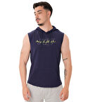 MuscleCloth Icon Kapüşonlu Kolsuz T-Shirt Lacivert
