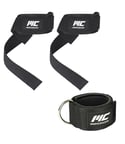 MuscleCloth Padded Lifting Straps + Padded Ankle Cuff Seti Siyah