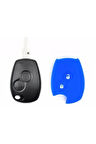 Clio Megane Duster Sandero Captur Uyumlu 2 Tuşlu Silikon Anahtar Koruma Kılıfı Mavi Renk