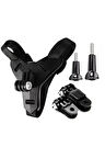 5 Parça Aksiyon Kamera Tutucu Jaw Mount Motor Kask Çene Tutma Aparatı Siyah