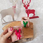 2 Li Yılbaşı Dekor Geyik Mumluk Kalemlik