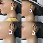 Yarım Papatyalı Küpe